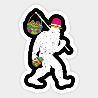 Easter Bigfoot Eggs Basket Sticker